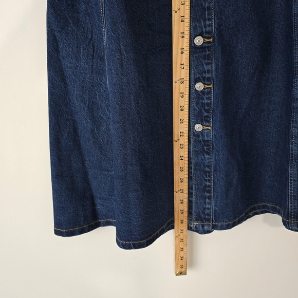 Levi's High Rise Denim Circle Skirt Women 28 Dark Wash Yoke Western NWT - Picture 6 of 9
